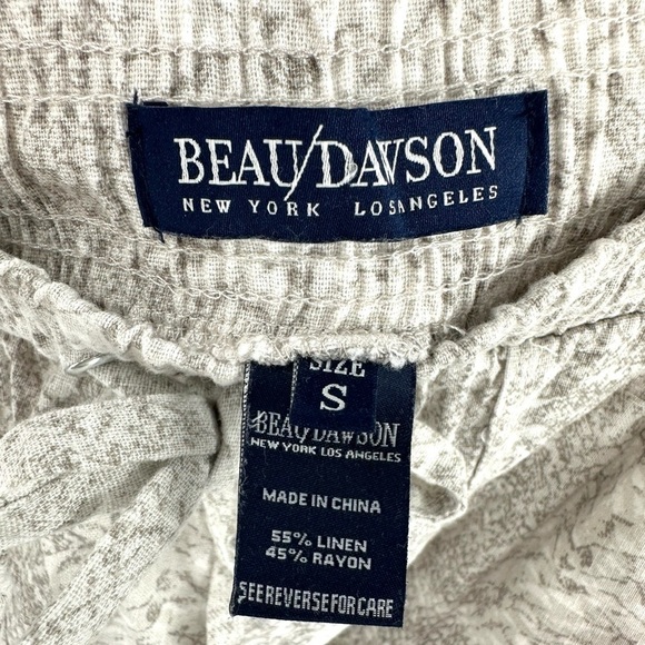 Beau Dawson Linen Blend Wide Leg Pants Womens S Snake Print Lagenlook Beachy - Picture 4 of 9